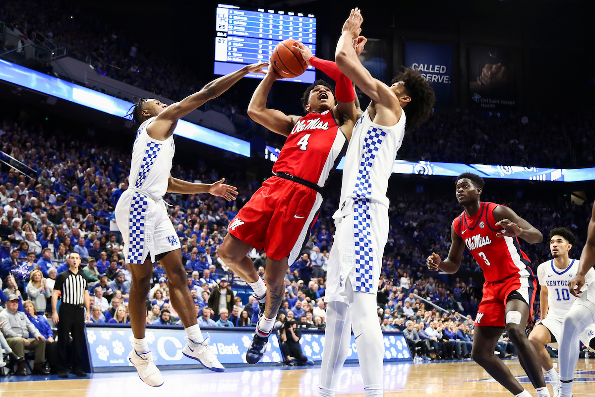 Immanuel Quickley, Nick Richards.

UK beat Ole Miss 67-62.

Photo by Chet White | UK Athletics