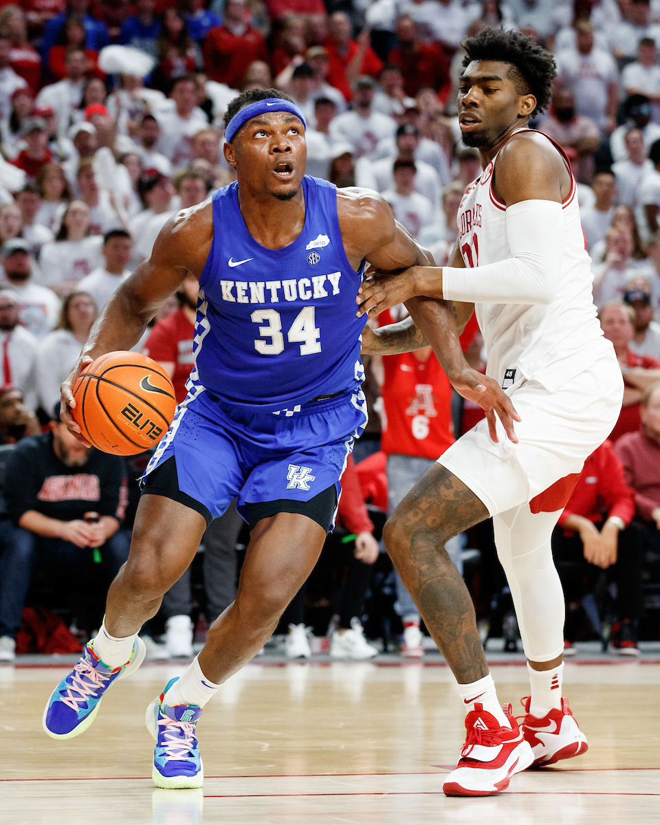 Oscar Tshiebwe.Kentucky falls to Arkansas, 75-73.Photo by Elliott Hess | UK Athletics
