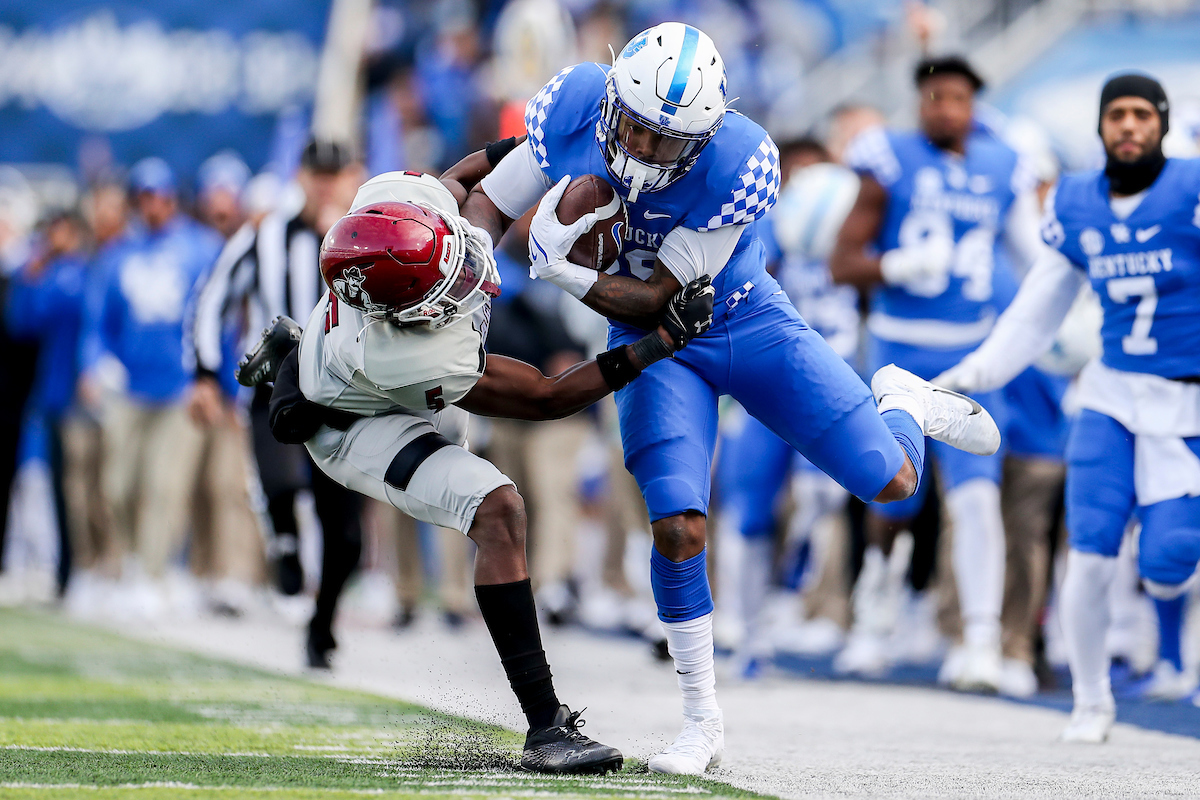 La’Vell Wright.

Kentucky beat New Mexico State 56-16.

Photos by Chet White | UK Athletics