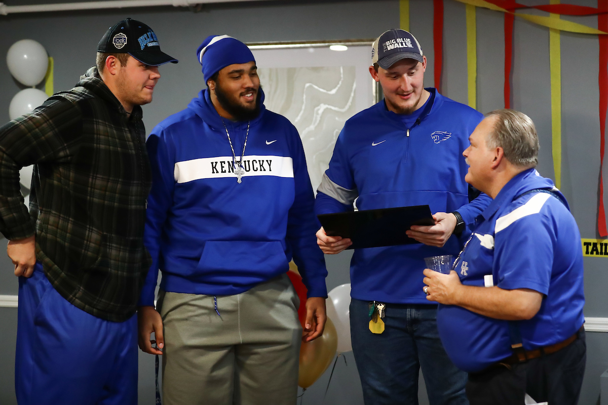 Jake Pope. Darian Kinnard.
Cambridge Place named its dining hall the “Landon Young Dining Hall” for his support of the retirement home throughout his Wildcat career.  


Photo by Elliott Hess | UK Athletics