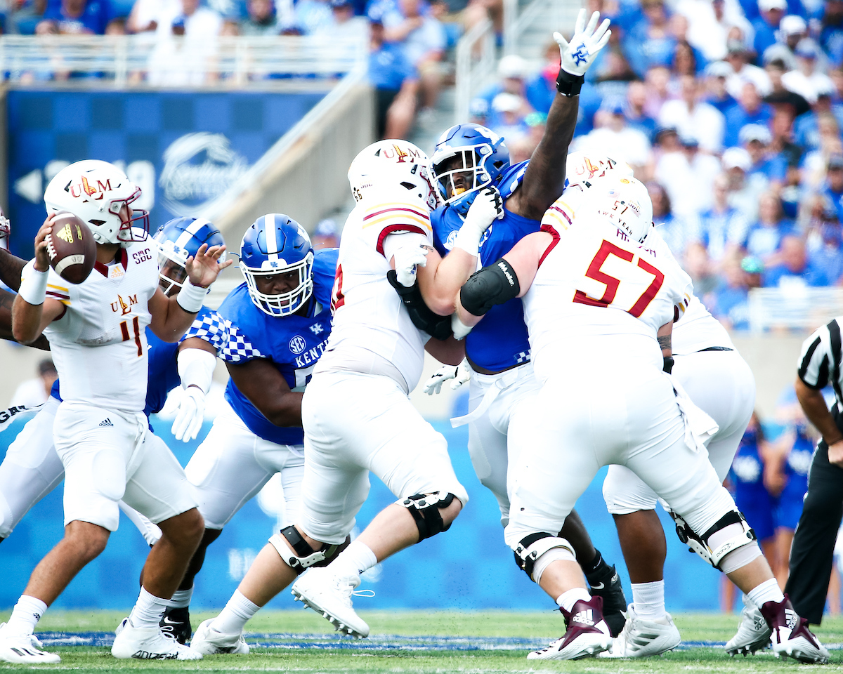 Josh Paschal.

UK beat ULM 45-10.

Photo by Eddie Justice | UK Athletics
