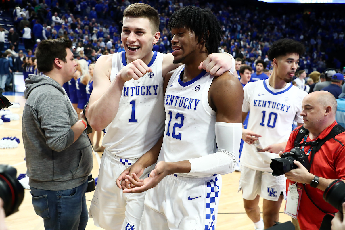 Nate Sestina. Keion Brooks Jr. Johnny Juzang.

UK beat Auburn 73-66.

Photo by Elliott Hess | UK Athletics