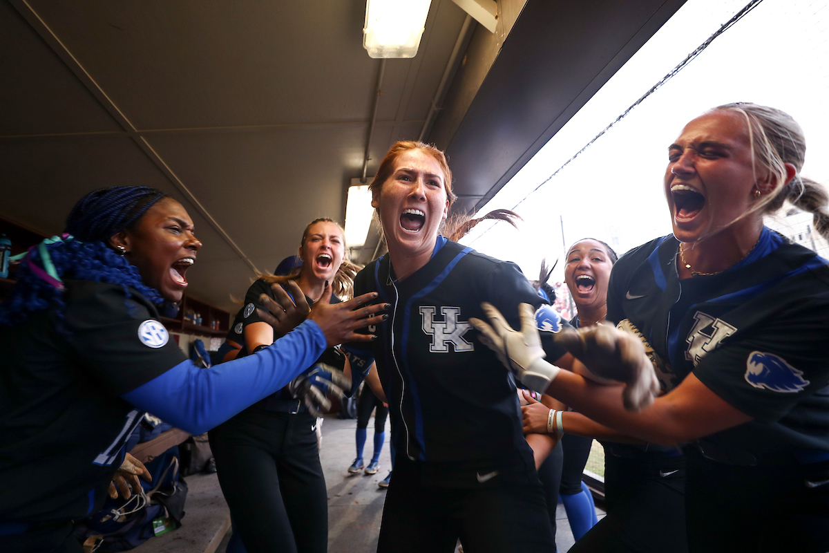 Rylea Smith, Tatum Spangler, Renee Abernathy, Kennedy Sullivan, Ella Emmert.

Kentucky defeats Virginia Tech 5-4.

Photo by Grace Bradley | UK Athletics