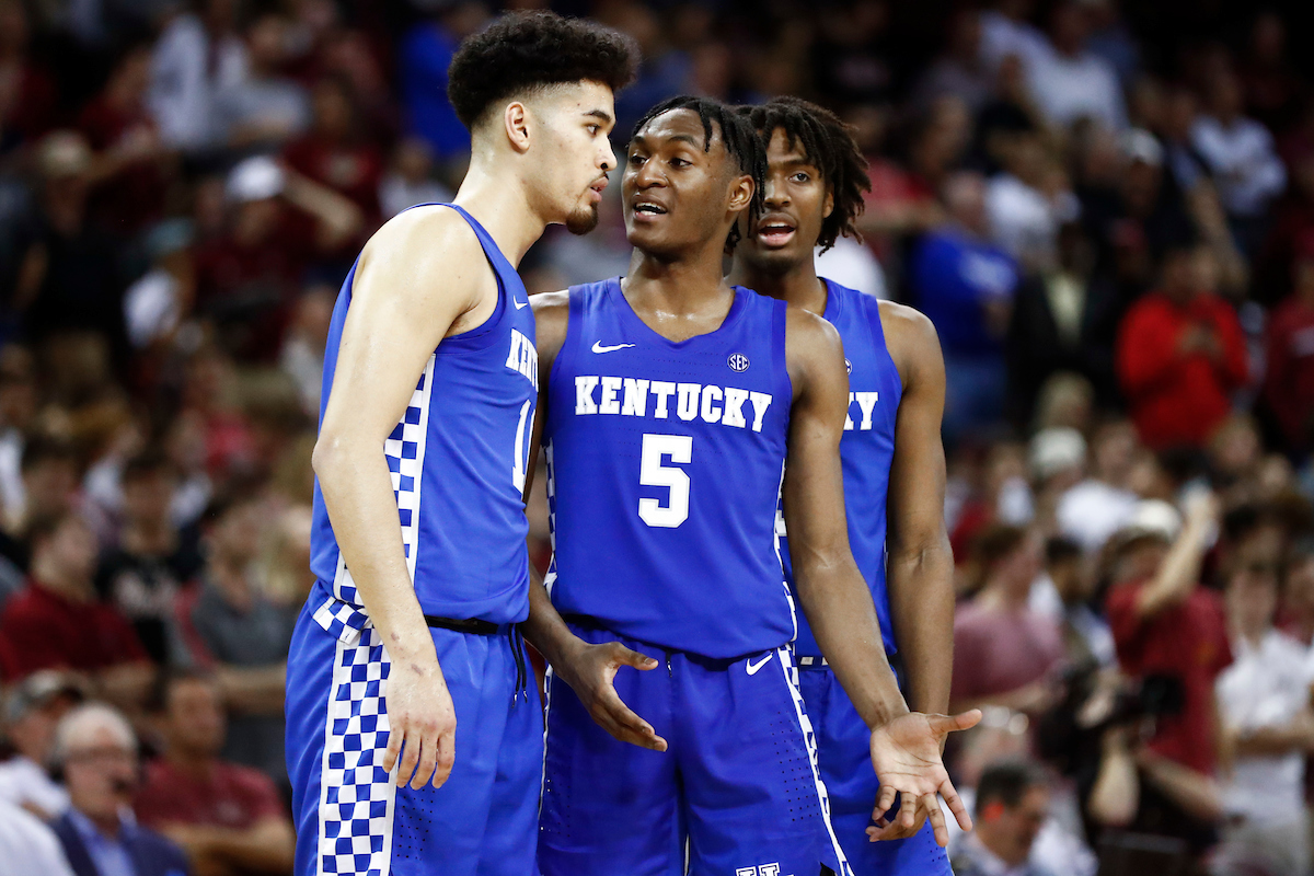 Johnny Juzang, Immanuel Quickley. Tyrese Maxey.

Kentucky falls to South Carolina, 81-78.


Photo by Chet White | UK Athletics