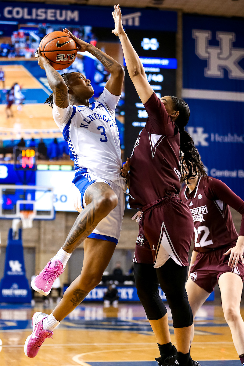 Jazmine Massengill.

Kentucky beats Mississippi State 81-74.

Photo by Eddie Justice | UK Athletics