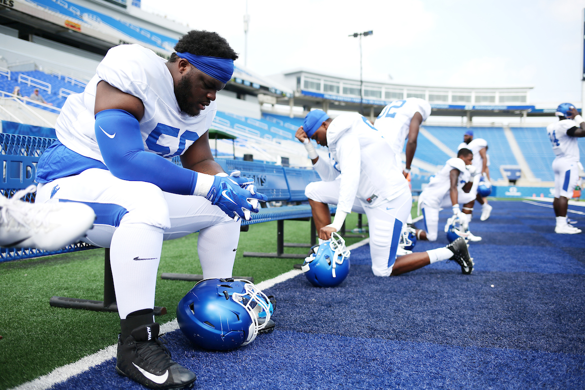 Football training camp Saturday, August 11,  2018. 

Photo by Britney Howard | UK Athletics