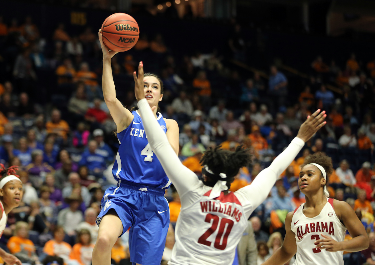 Maci Morris

The University of Kentucky women's basketball team beat Alabama in the SEC Tournament on Thursday, March 1, 2018 at Bridgestone Arena in Nashville, TN.

Photo by Britney Howard | UK Athletics