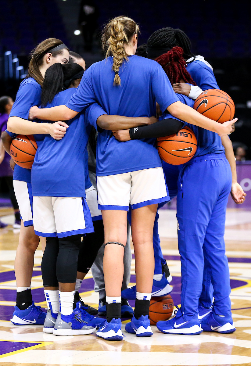 Huddle. 

Kentucky falls to LSU 65-59. 

Photo by Eddie Justice | UK Athletics