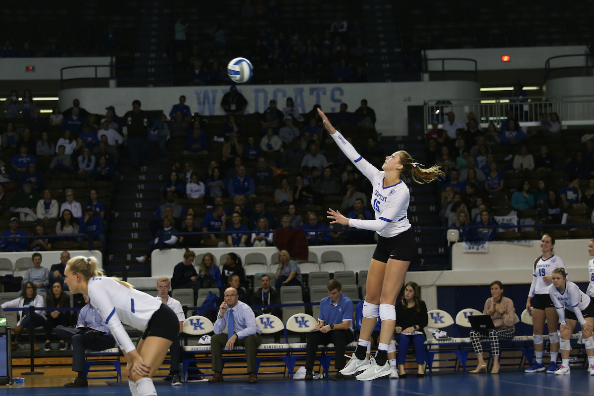 Brooke Morgan.

UK Volleyball sweeps Mississippi State 3-0 on Friday, November 9th, 2018 at Memorial Coliseum in Lexington, Ky.

Photo by Hannah Phillips
