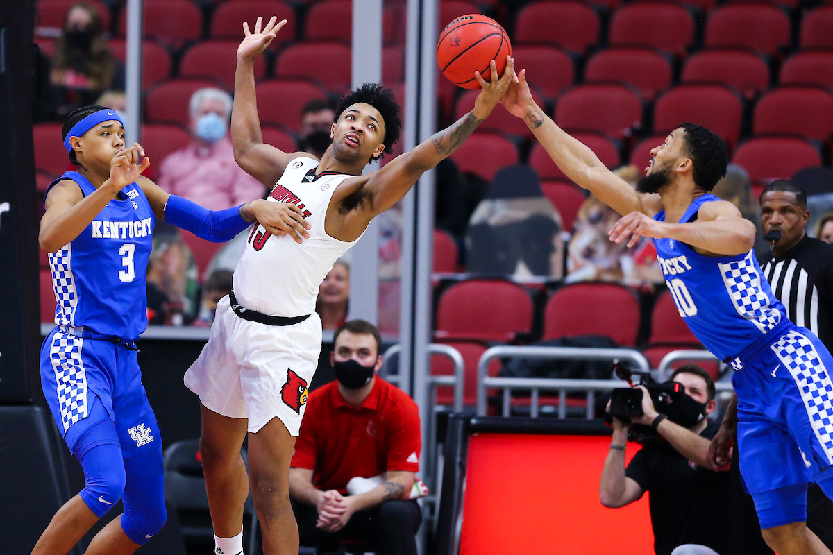 Brandon Boston Jr. Davion Mintz.

Kentucky loses to Louisville 62-59.

Photo by Chet White | UK Athletics