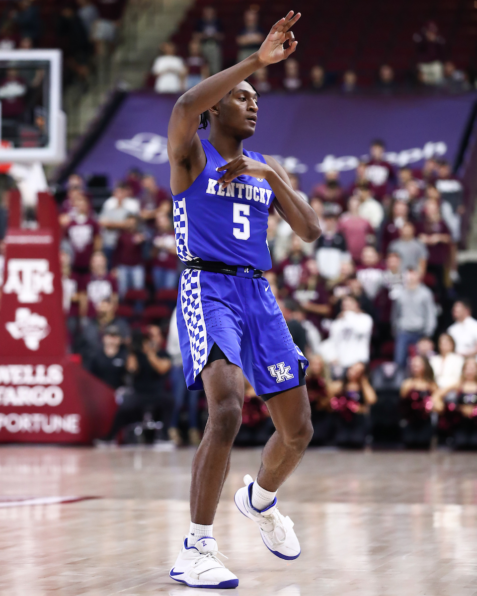 Immanuel Quickley.

Kentucky beat Texas A&M 69-60.

Photo by Elliott Hess | UK Athletics