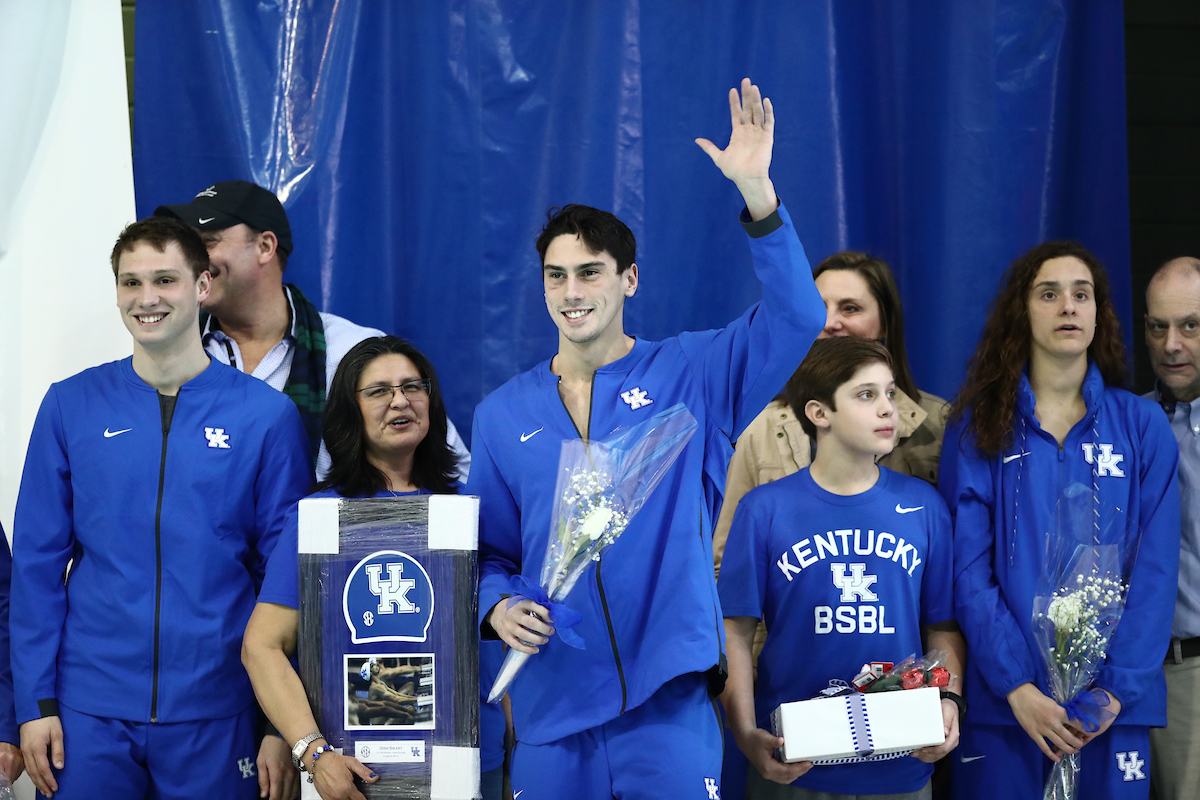 The UK men's and women's swim and drive teams beat Louisville on Senior Day at the Lancaster Aquatic Center on Saturday, January 26, 2019.

Photo by Elliott Hess | UK Athletics