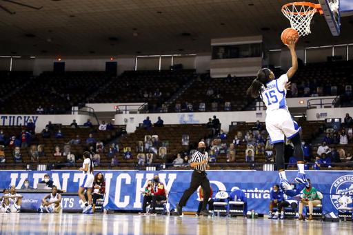 Chasity Patterson. 

Kentucky beats Worfford 98-37.

Photo by Eddie Justice | UK Athletics
