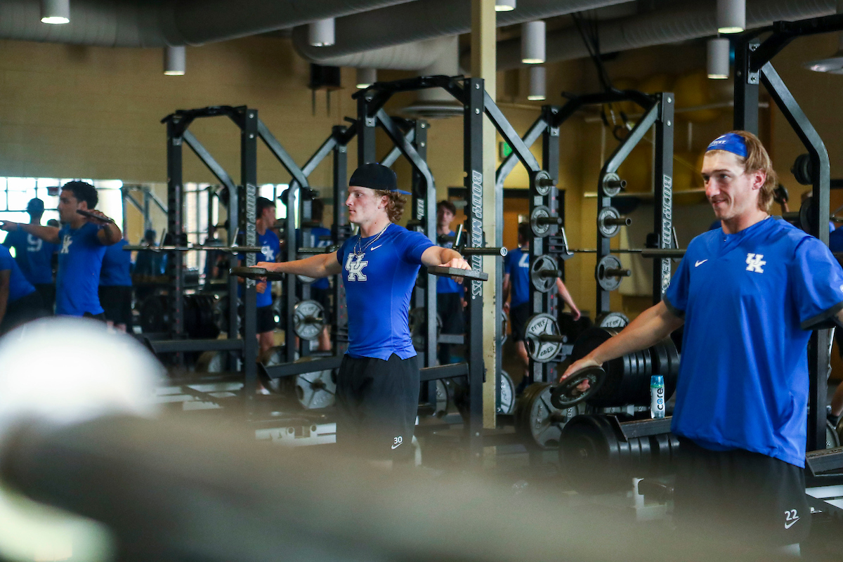 Michael Dallas. John Thrasher.

Kentucky Baseball Lifting at the 2022 SEC Tournament.

Photo by Sarah Caputi | UK Athletics
