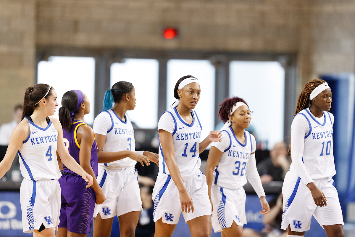 Team.


The UK women?s basketball team beat LSU on senior day on Sunday, February 24, 2019.

Photo by Elliott Hess | UK Athletics
