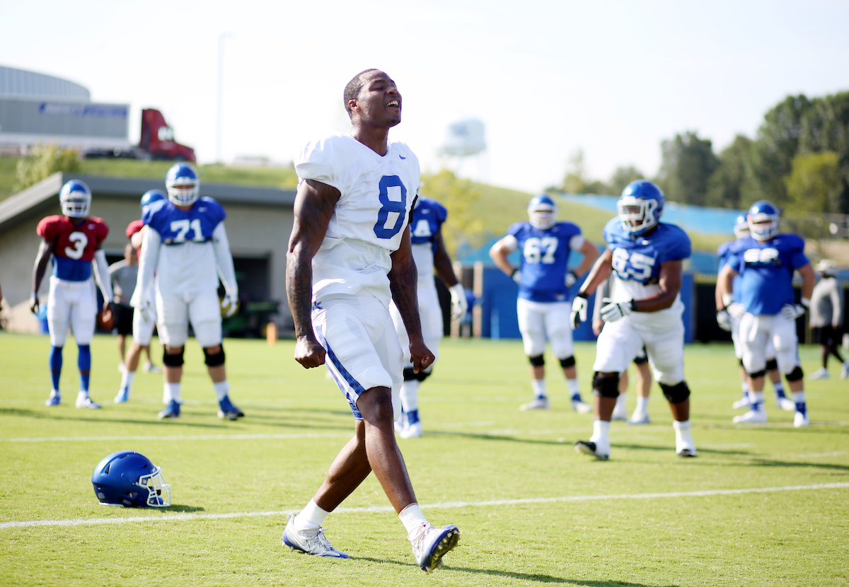 The Football Team training camp Tuesday, August 7,  2018. 

Photo by Britney Howard | UK Athletics