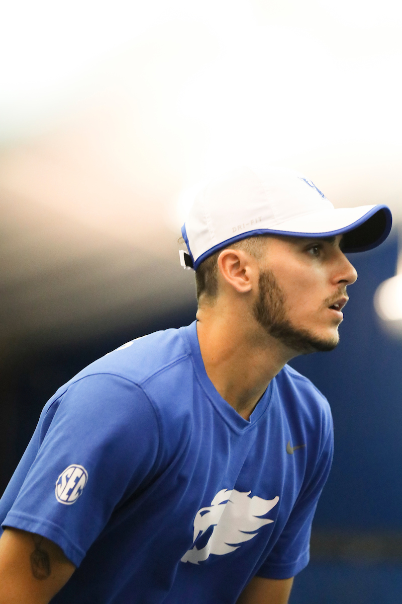 Enzo Wallart. 

Kentucky men's tennis falls to Tennessee 0-4 on Sunday, April 14th..

Photo by Eddie Justice | UK Athletics
