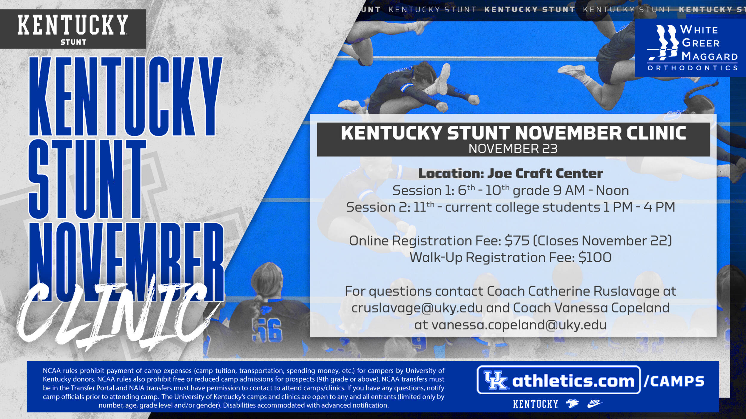 University of Kentucky November STUNT the Sport Clinic