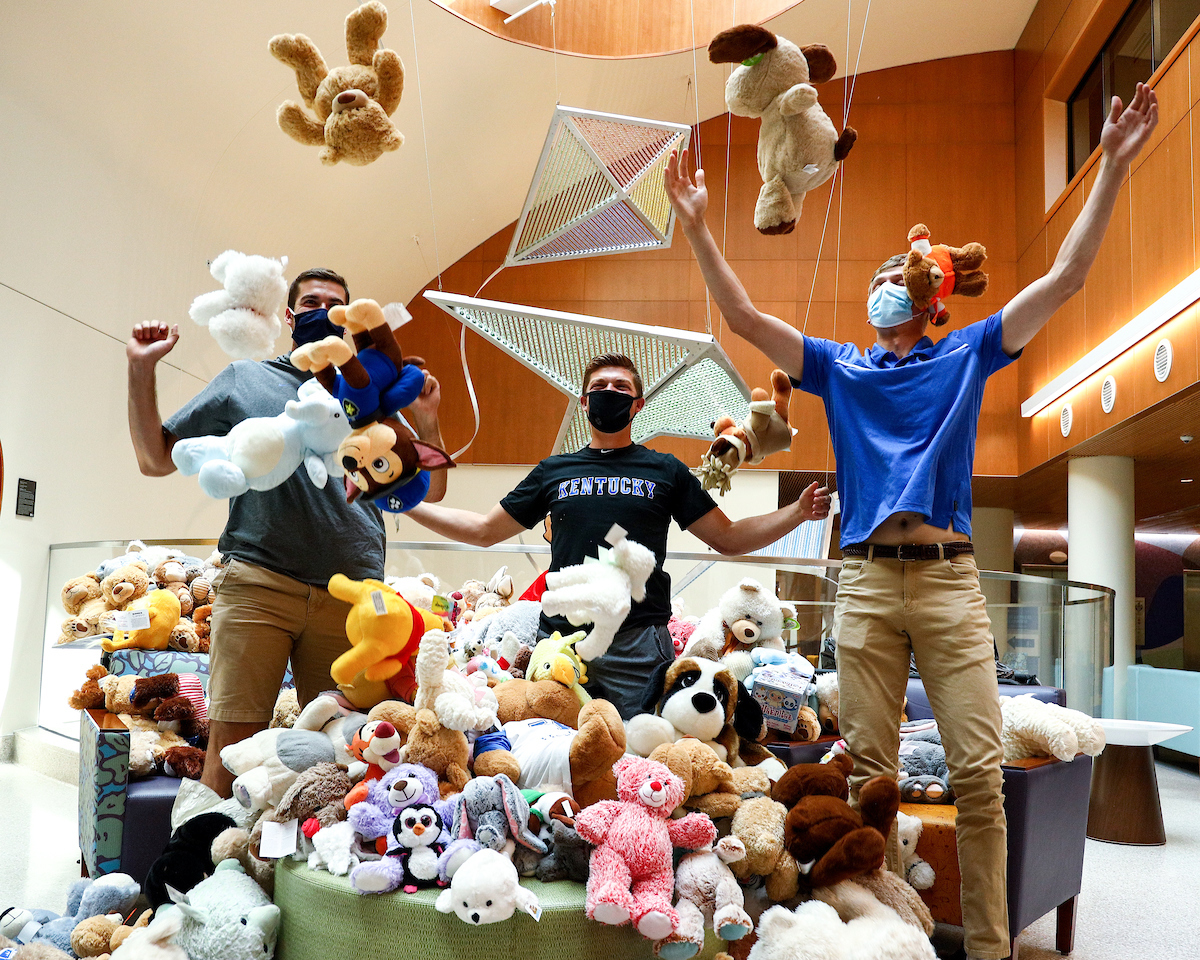 Alex Degen. Mason Hazelwood. Evan Byers.

UK Baseball delivers Bears to the Kentucky Children’s Hospital.

Photo by Eddie Justice | UK Athletics