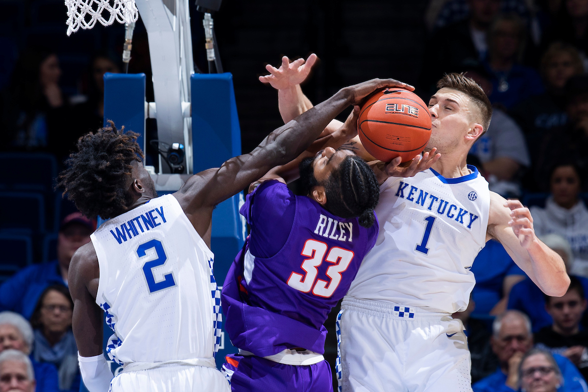 Kahlil Whitney. Nate Sestina.

UK falls to Evansville 67-64.

Photo by Chet White | UK Athletics