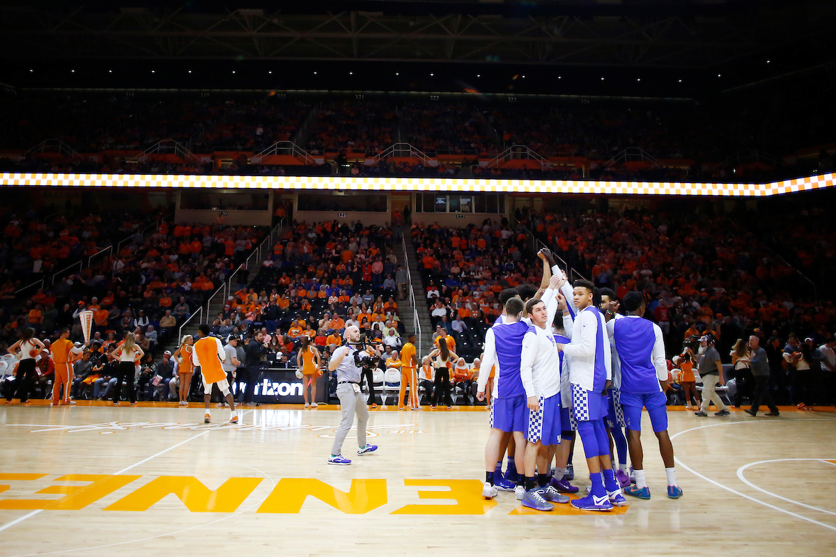 Team.

The University of Kentucky men's basketball team falls to Tennessee 76-65 on Saturday, January 6, 2018, at Thompson-Boling Arena in Knoxville, TN.

Photo by Chet White | UK Athletics