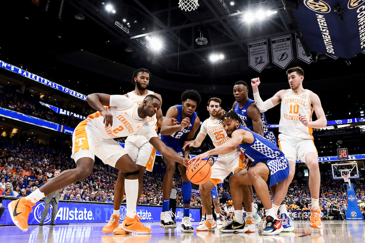 Keion Brooks Jr. Oscar Tshiebwe. Davion Mintz.

Kentucky loses to Tennessee 69-62.

Photos by Chet White | UK Athletics