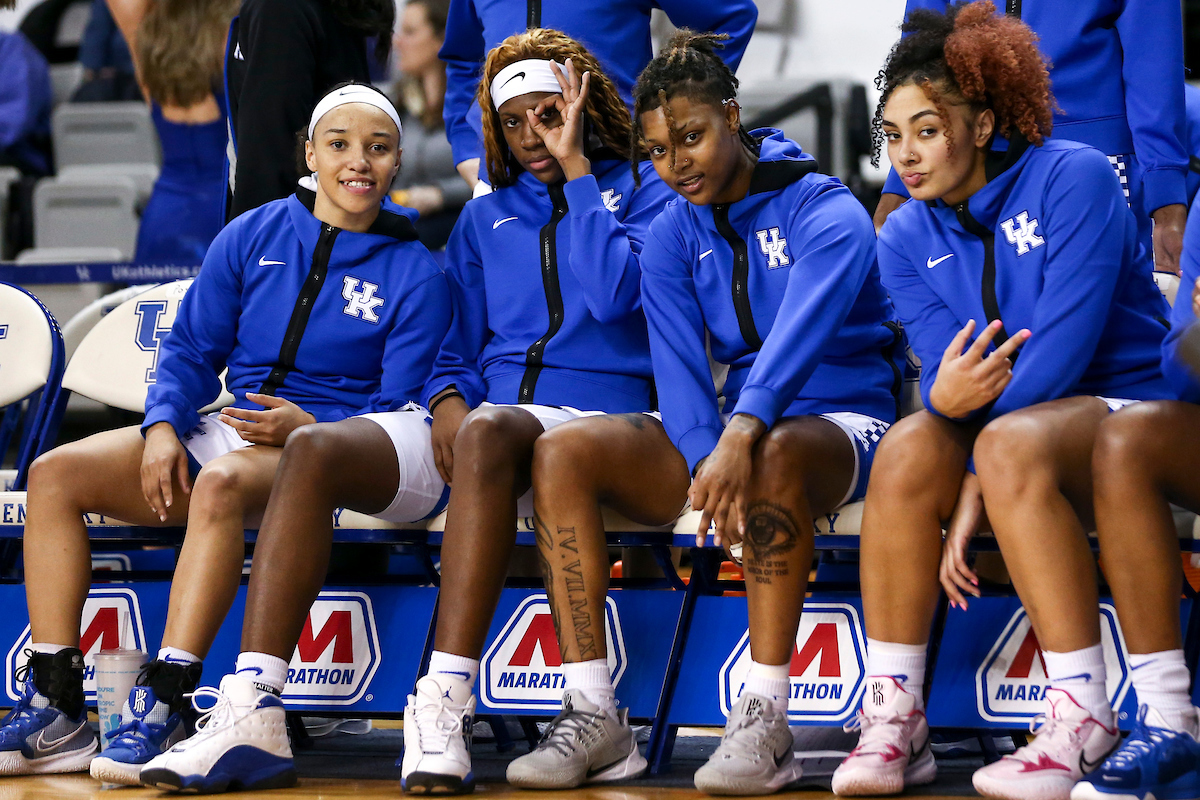 Jada Walker, Rhyne Howard, Jazmine Massengill, Treasure Hunt.

Kentucky loses to South Carolina 59-50.

Photo by Grace Bradley | UK Athletics