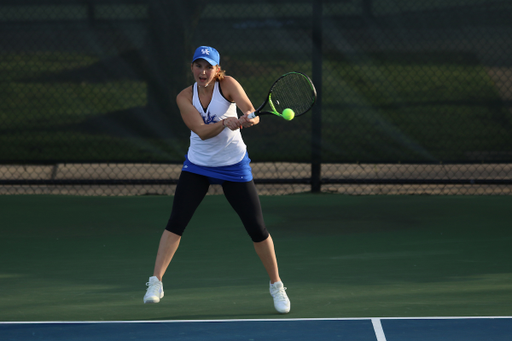 Justina Mikulskyte.

The University of Kentucky women's tennis team in action against LSU on Thursday, April 5th, 2018, at the Boone Tennis Center in Lexington, Ky.

Photo by Quinn Foster I UK Athletics