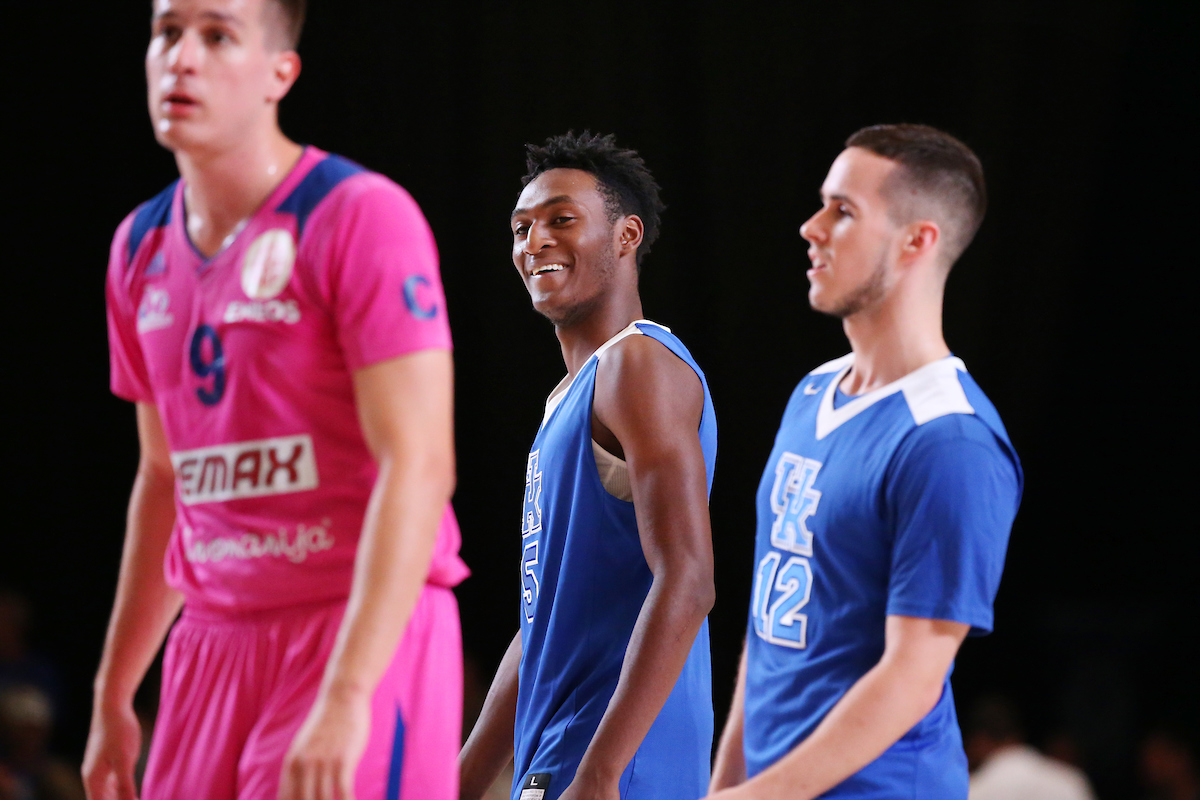 Immanuel Quickley. Brad Calipari.

The University of Kentucky men's basketball team beat Serbia's Mega Bemax 100-64 at the Atlantis Imperial Arena in Paradise Island, Bahamas, on Saturday, August11, 2018.

Photo by Chet White | UK Athletics