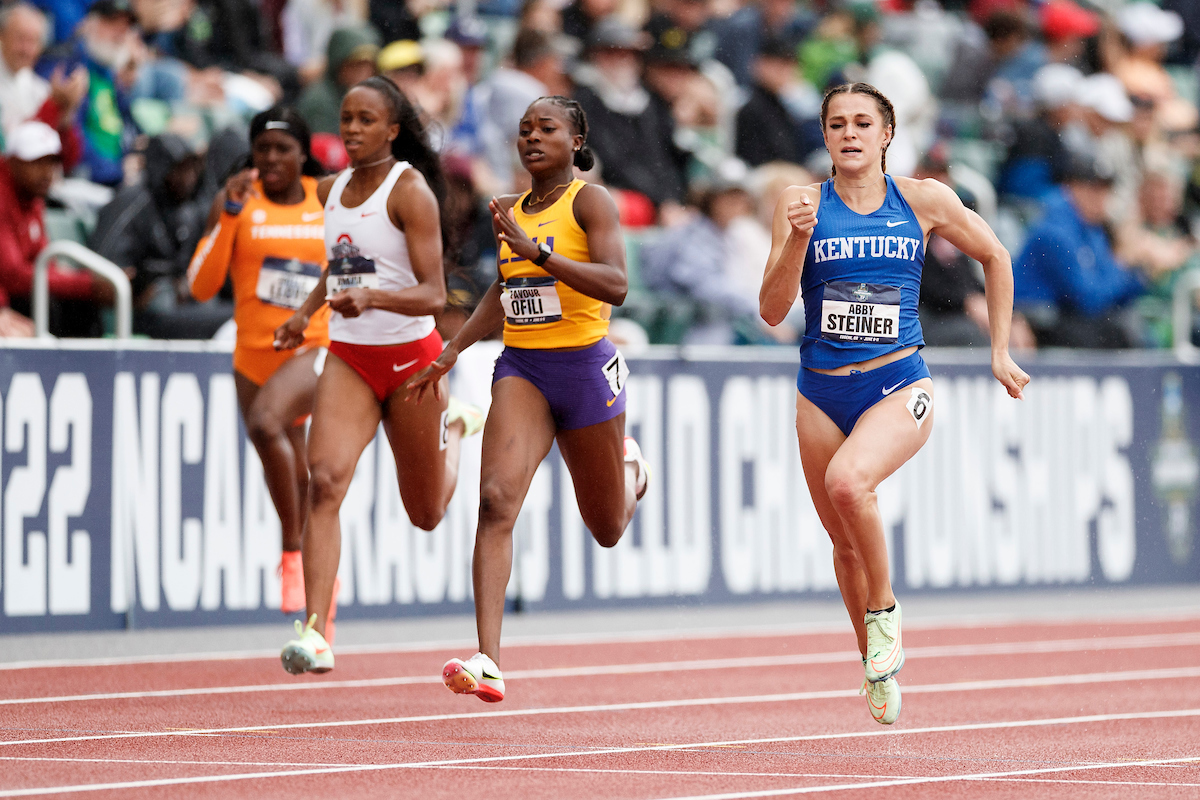 Abby Steiner.

Day Four. The UK women’s track and field team placed third at the NCAA Track and Field Outdoor Championships at Hayward Field in Eugene, Or.

Photo by Chet White | UK Athletics