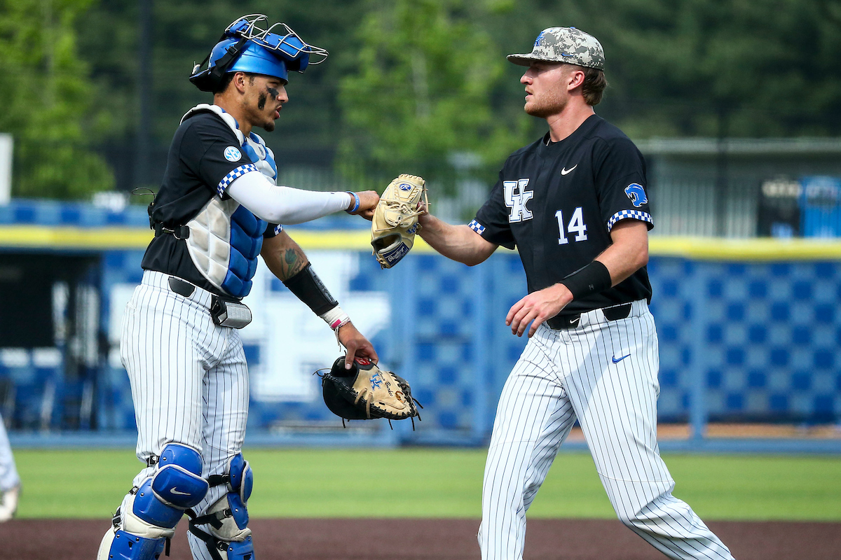 Devin Burkes. Tyler Guilfoil.

Kentucky beats Auburn 6-3.

Photo by Sarah Caputi | UK Athletics