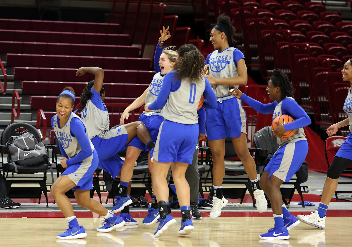 Celebration

The University of Kentucky women's basketball team practices at Bud Walton Arena on Monday, January 29, 2018.
Photo by Britney Howard | UK Athletics