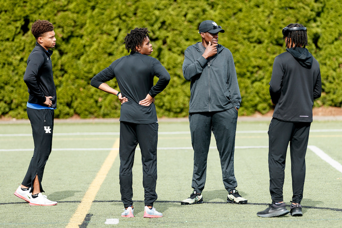 Jacob Smith. Lance Lang. Tim Hall. Rodney Heath Jr.

Shake out.

NCAA Track and Field Outdoor Championships.

Photo by Chet White | UK Athletics