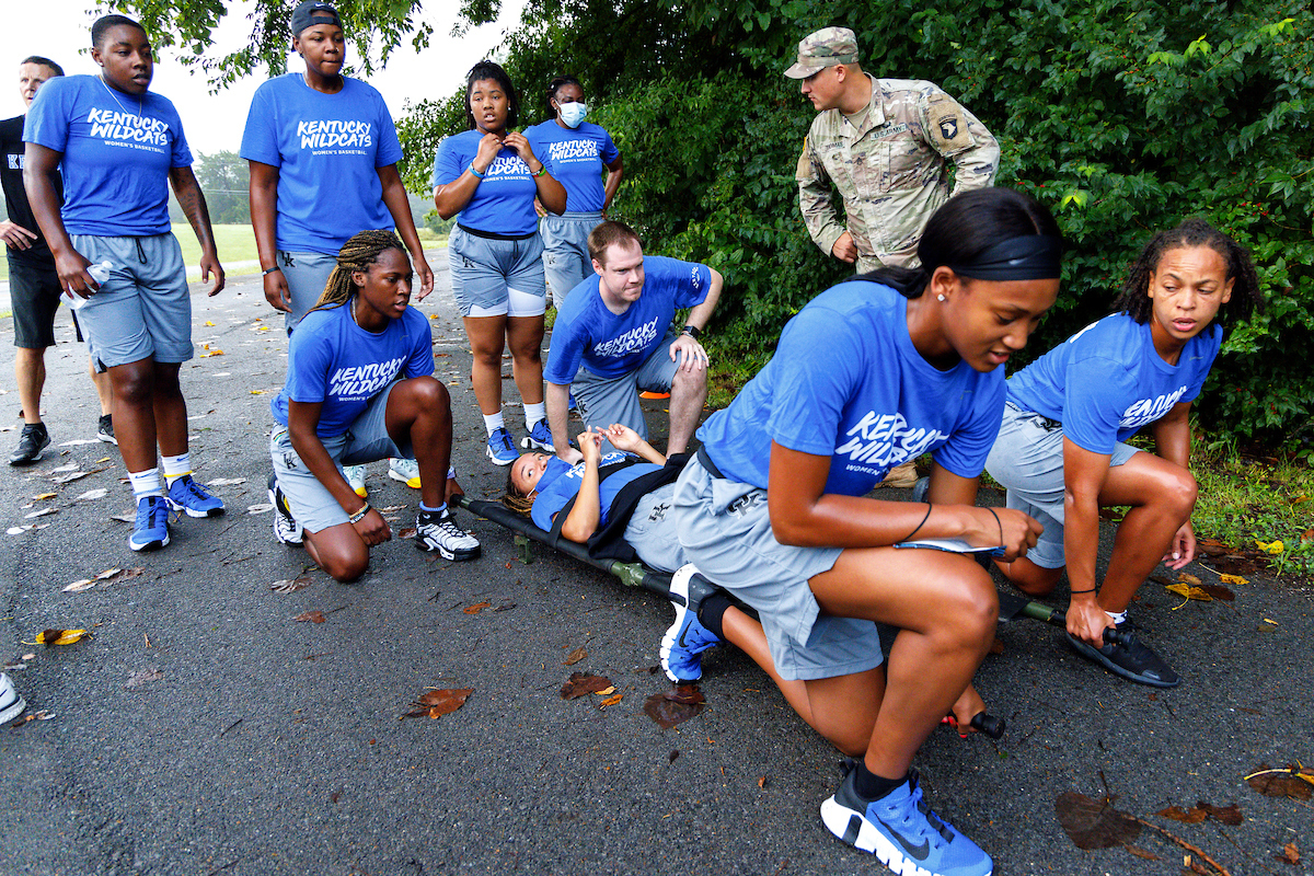 Jada Walker. Rhyne Howard. Nyah Leveretter. Amber Smith. Daniel Boice.

Kentucky Women’s Basketball team bonding trip to Fort Campbell.

Photo by Eddie Justice | UK Athletics