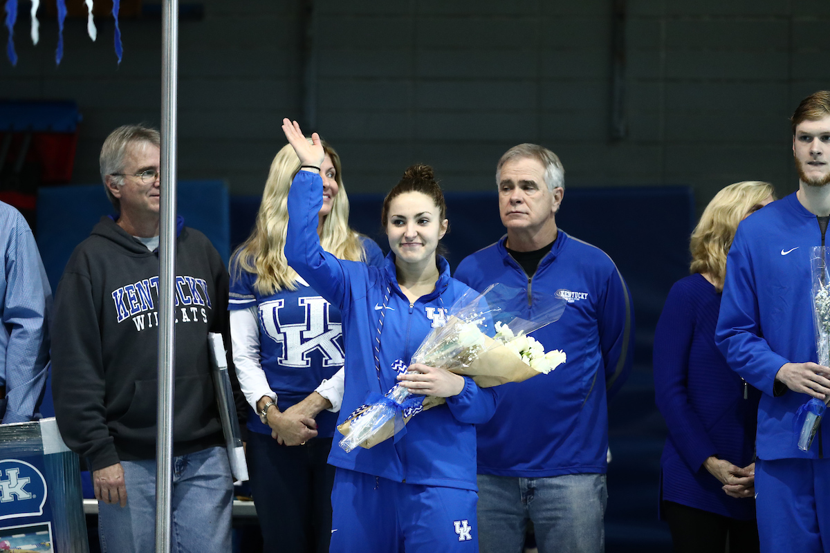 The UK men's and women's swim and drive teams beat Louisville on Senior Day at the Lancaster Aquatic Center on Saturday, January 26, 2019.

Photo by Elliott Hess | UK Athletics