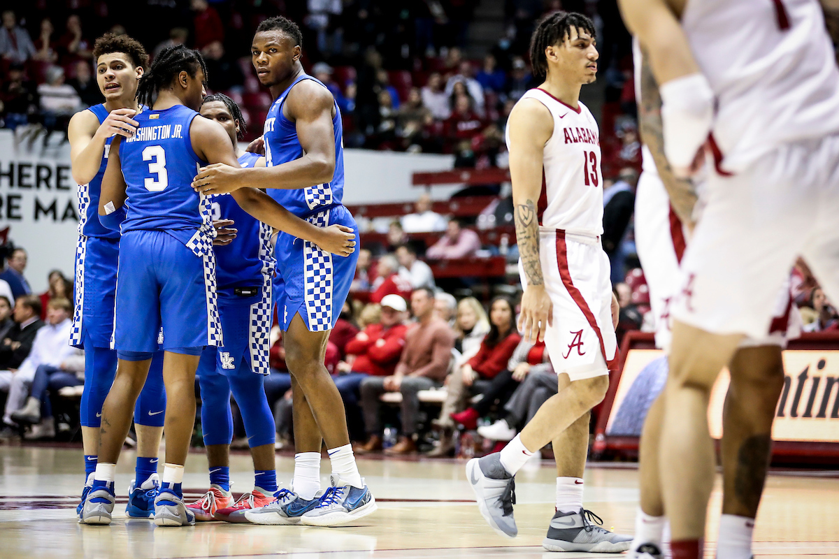 Kellan Grady. TyTy Washington Jr. Sahvir Wheeler. Oscar Tshiebwe.

Kentucky beat Alabama 66-55.

Photos by Chet White | UK Athletics