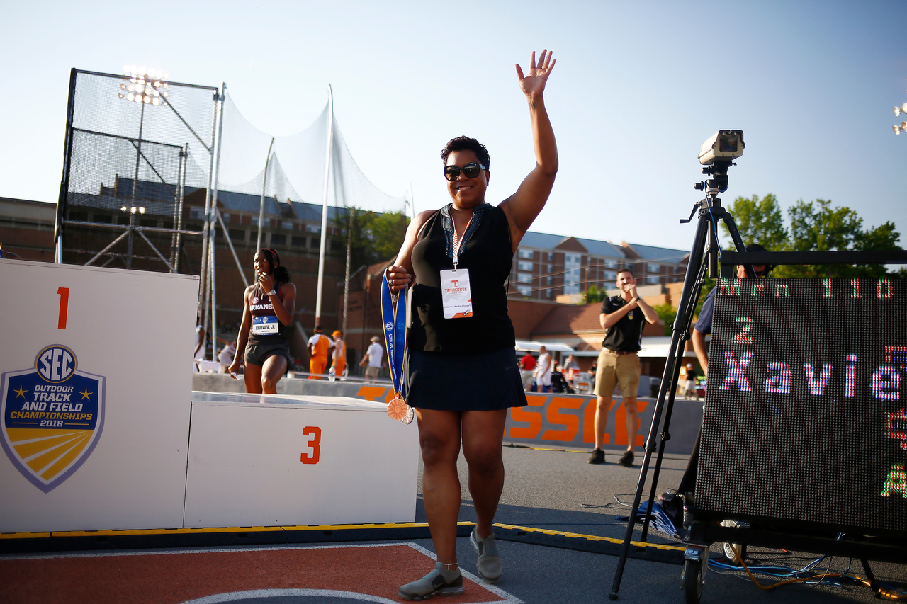Edrick Floreal. LaVonna Martin-Floreal.

Day three of the 2018 SEC Outdoor Track and Field Championships on Sunday, May 13, 2018, at Tom Black Track in Knoxville, TN.

Photo by Chet White | UK Athletics