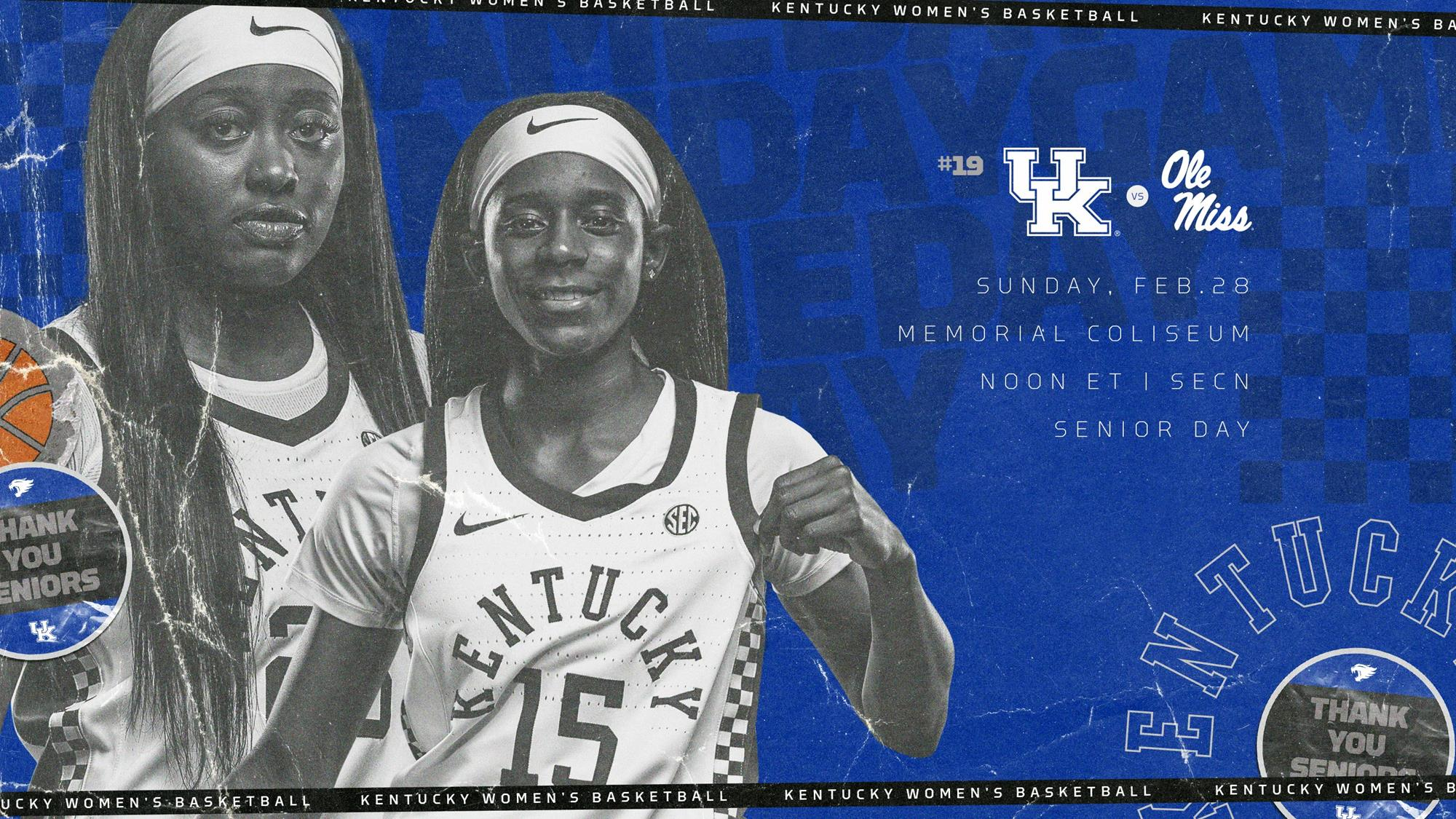 Senior Day Sunday in Memorial as No. 19 Kentucky Hosts Ole Miss