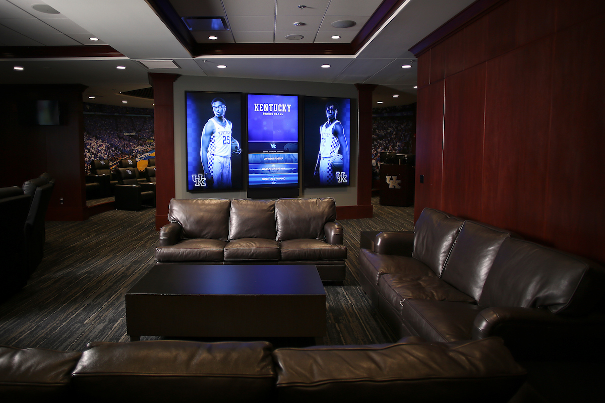 UK men's basketball locker room in the Joe Craft Center.

Photo by Chet White | UK Athletics