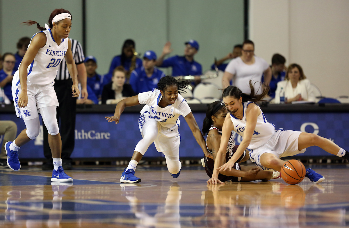 Maci Morris, Taylor Murray

The University of Kentucky women's basketball team falls to Mississippi State on Senior Day on Sunday, February 25, 2018 at the Memorial Coliseum.

Photo by Britney Howard | UK Athletics