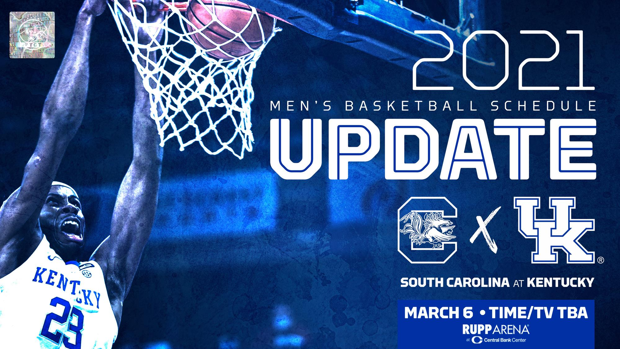 UK MBB Game vs. South Carolina Rescheduled for March 6
