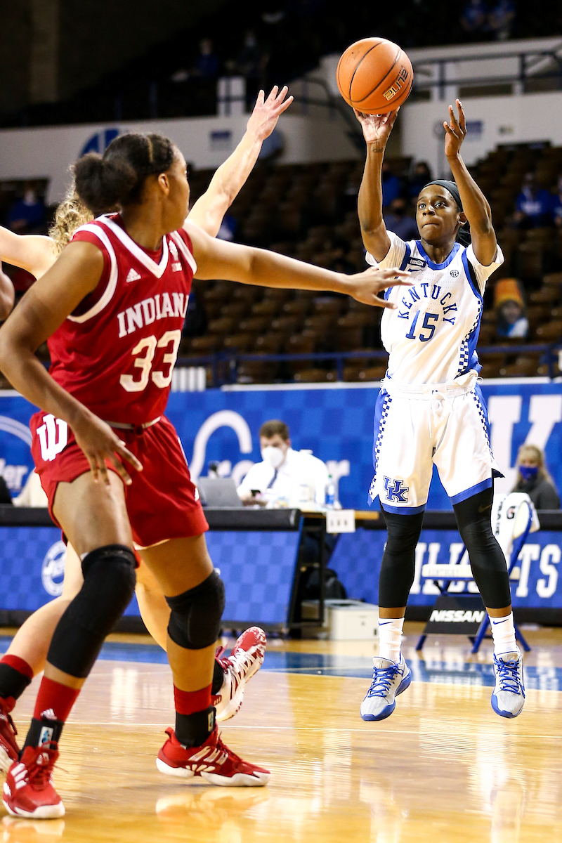 Chasity Patterson.  

Kentucky beats Indiana 72-68.

Photo by Eddie Justice | UK Athletics