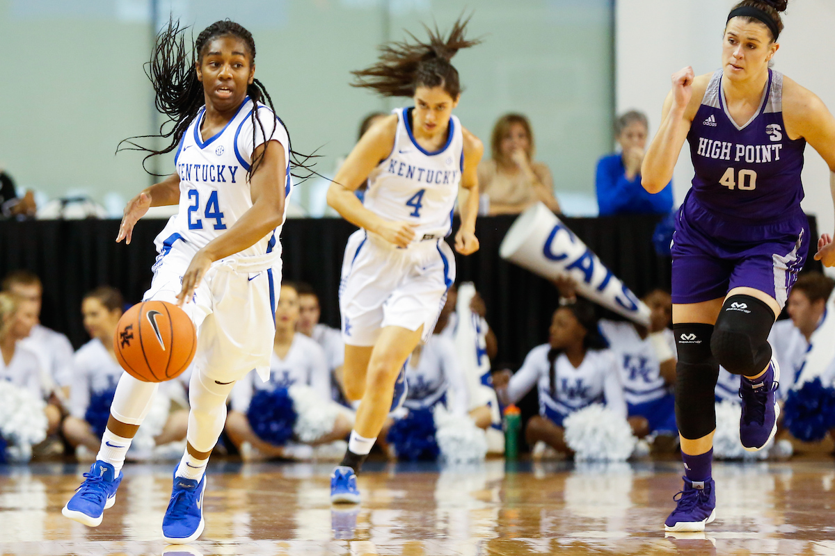 Taylor Murray. Maci Morris. 

UK Women's Basketball beat High Point University 71-49 at Memorial Coliseum  on Sunday, November 18th, 2018.

Photo by Eddie Justice | UK Athletics