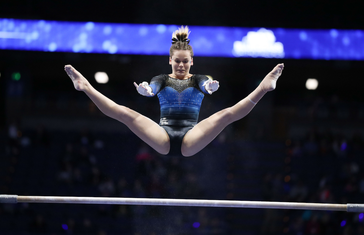 ELLA WARREN.

The University of Kentucky gymnastics team beat Ball State, Southeast Missouri, and George Washington on Friday, January 5, 2017 at Rupp Arena in Lexington, Ky.

Photo by Elliott Hess | UK Athletics
