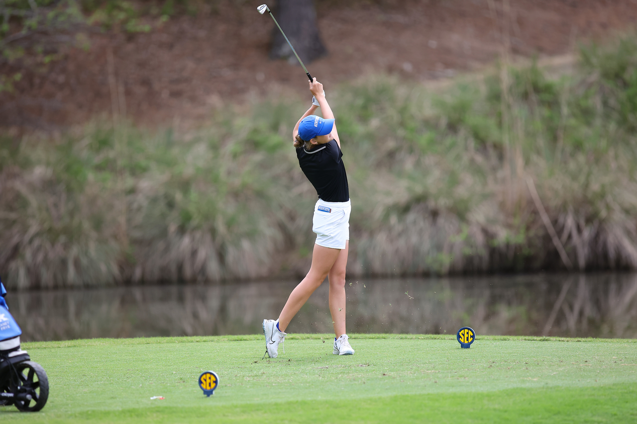 Laney Frye at the 2021 SEC Women's Golf Championship at Greystone Golf & Country Club in Birmingham, Alabama.

Photo by Jimmy Mitchell/SEC.