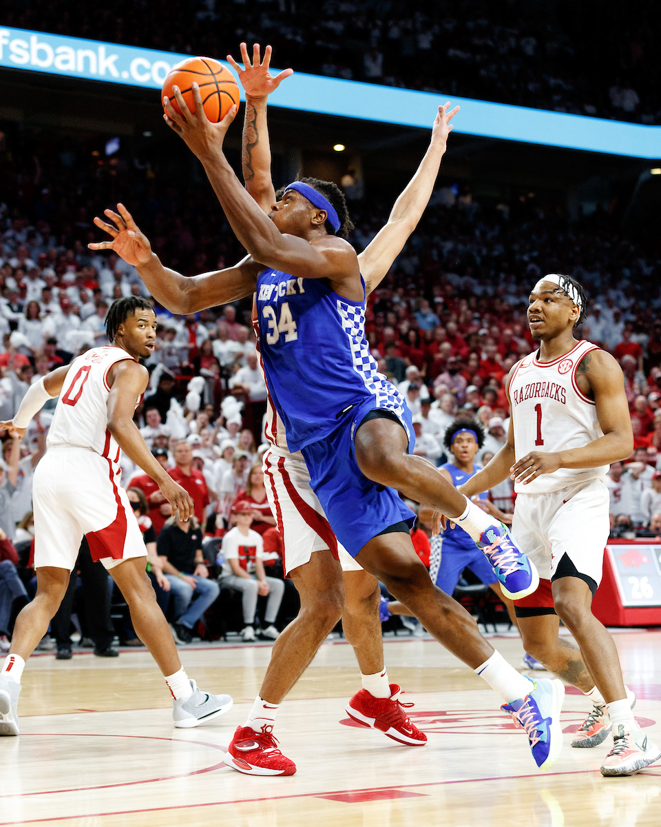 Oscar Tshiebwe.

Kentucky falls to Arkansas, 75-73.

Photo by Elliott Hess | UK Athletics