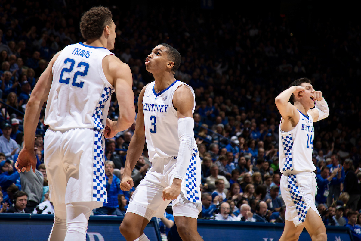 Reid Travis. PJ Washington. Tyler Herro.

Kentucky beat Tennessee State 77-62.

Photo by Chet White | UK Athletics