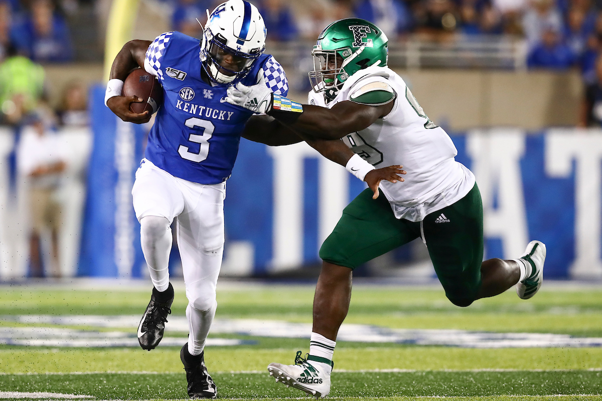 Terry Wilson.


UK beat EMU 38-17.


Photo by Elliott Hess | UK Athletics