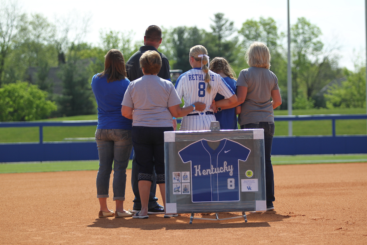 Erin Rethlake.

The University of Kentucky softball team during Game 1 against South Carolina for Senior Day on Sunday, May 6th, 2018 at John Cropp Stadium in Lexington, Ky.

Photo by Quinn Foster I UK Athletics