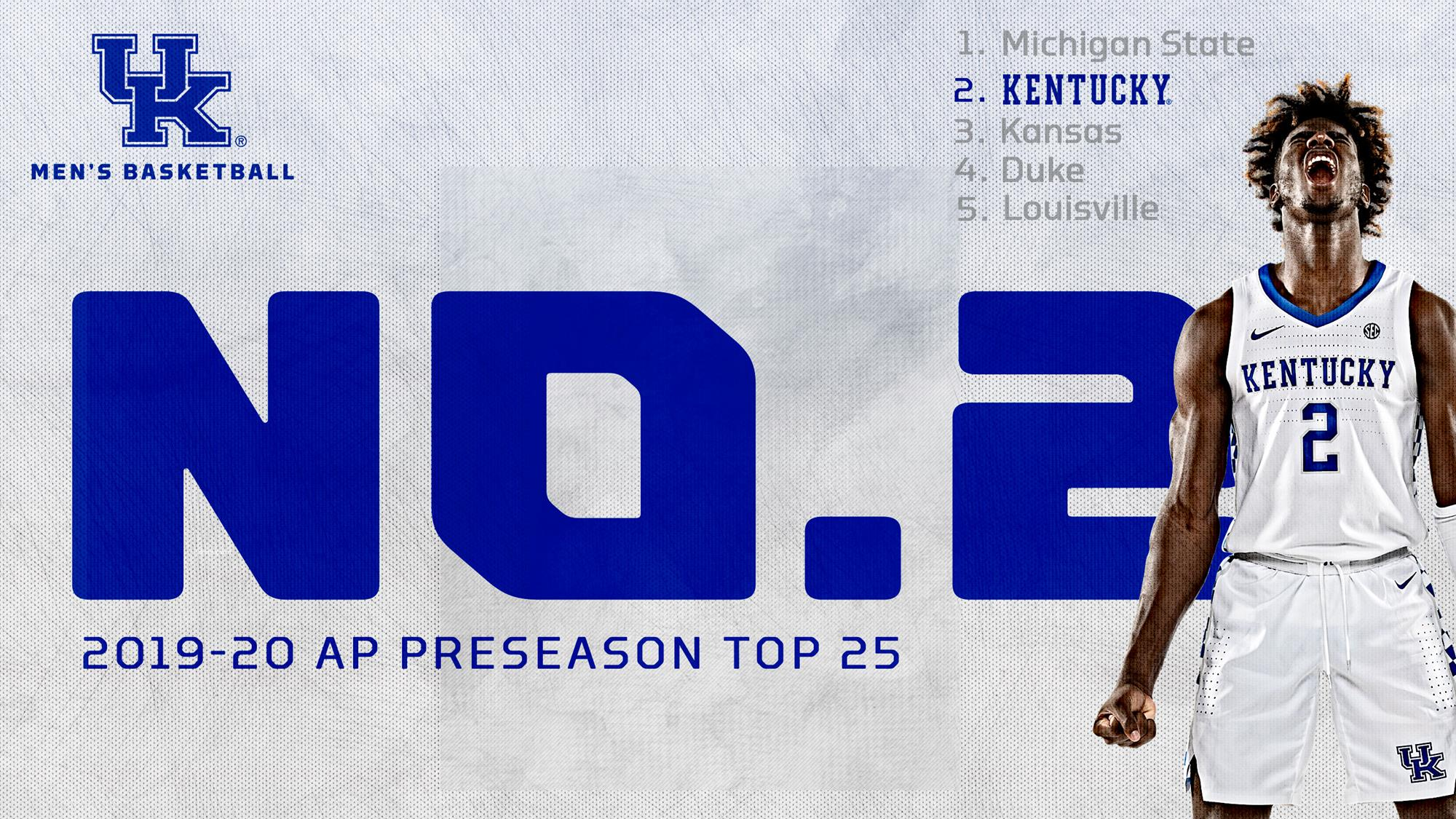 Kentucky Starts Season No. 2 in Associated Press Top 25